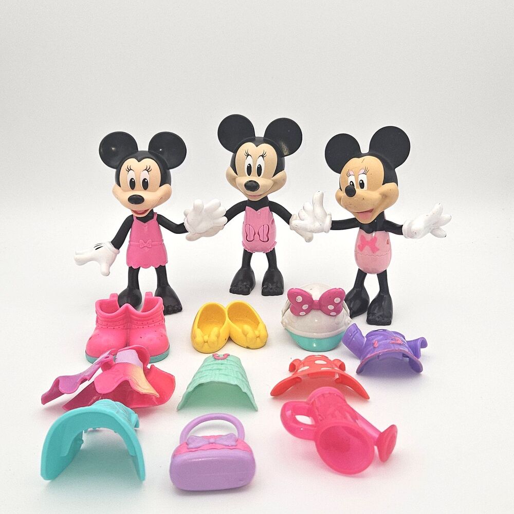 Disney Minnie Mouse Snap & Style Figure Lot Mattel Clothes Accessories Toys